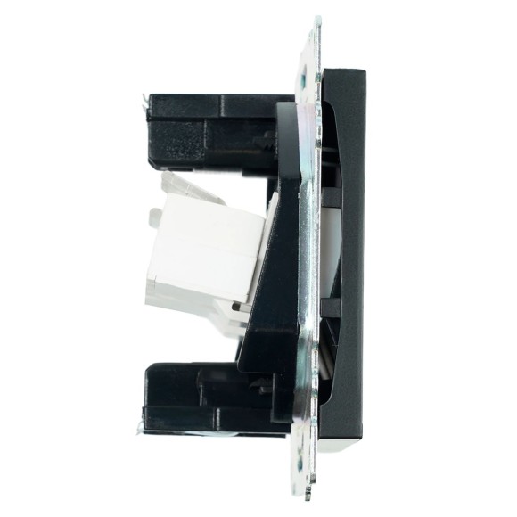 Розетка компьютерная 2-местная RJ-45 (механизм) ,Stekker ,GLS00-7109-05 Катрин, черный 50007