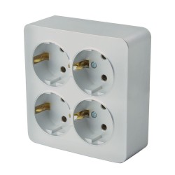 Розетка 4-местная 2P+PE Stekker София серебро MST16-14S-03 49334 Розетка 4-местная 2P+PE Stekker София серебро MST16-14S-03 49334