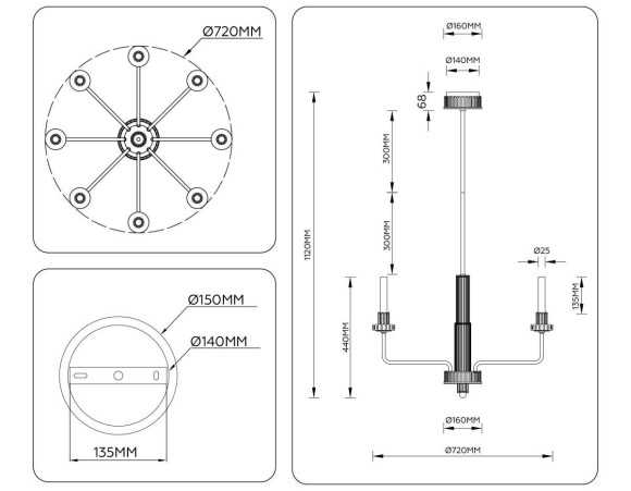 Люстра Ambrella Light HIGH LIGHT LH53126 Люстра Ambrella Light HIGH LIGHT LH53126