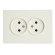Розетка двойная 2P Stekker Эмили со шторками белый фарфор RST16-5116-01 49877