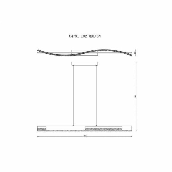 Подвесной светильник iLedex Scorpio C4791-102 MBK+BN Подвесной светильник iLedex Scorpio C4791-102 MBK+BN