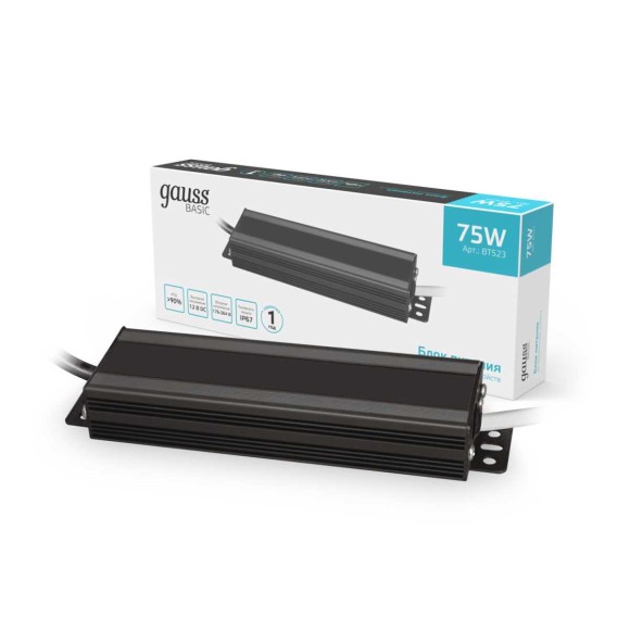 Блок питания Gauss 75W 12V IP67 BT523 Блок питания Gauss 75W 12V IP67 BT523