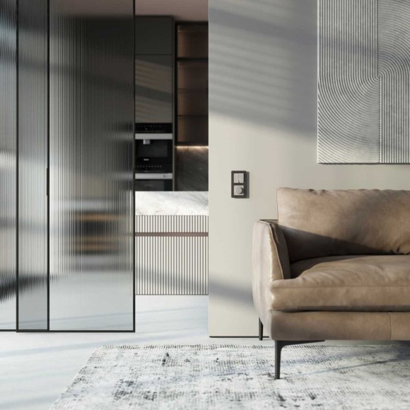 Выключатель двухклавишный проходной с подсветкой (дымчатый) W1222104/ a069459