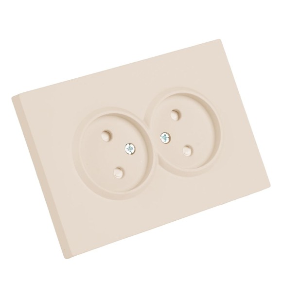 Розетка 2-местная с защитной шторкой, Stekker, б/з, 250В, 16А Эмили, RST16-5116-08, кашемир, soft touch 49903