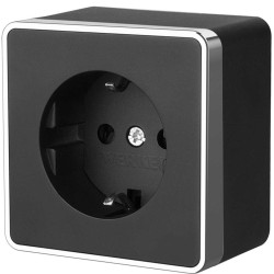 Розетка с заземлением Werkel Gallant черный/хром W5071035 4690389164514 Розетка с заземлением Werkel Gallant черный/хром W5071035 4690389164514