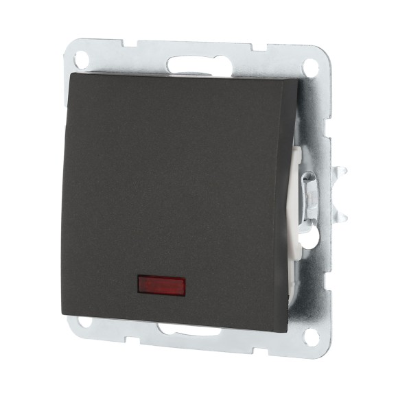 Переключатель LK Studio 1-кл., на 2 направления, c индикатором (схема 6L) 16 A, 250 B (черный бархат) LK60 860408-1 Переключатель LK Studio 1-кл., на 2 направления, c индикатором (схема 6L) 16 A, 250 B (черный бархат) LK60 860408-1