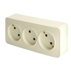 Розетка тройная 2P Stekker София слоновая кость MST10-13-04 49499