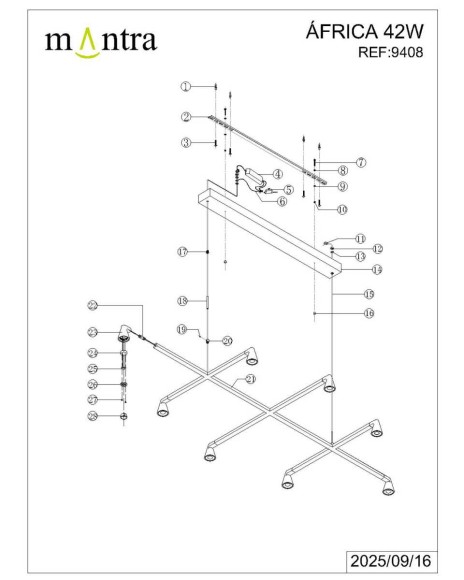Подвесная люстра Mantra Africa 9408 Подвесная люстра Mantra Africa 9408