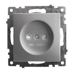 Розетка 2P Stekker Катрин со шторками серебро GLS10-7109-03 39581 Розетка 2P Stekker Катрин со шторками серебро GLS10-7109-03 39581