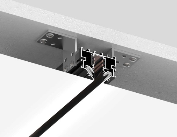 Шинопровод для монтажа в натяжной ПВХ потолок системы крепления Гарпун 2м Ambrella Light TRACK SYSTEM GL1945