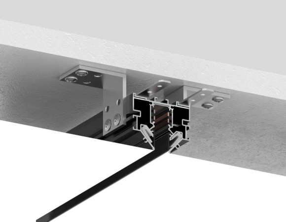 Шинопровод для монтажа в натяжной ПВХ потолок системы крепления Гарпун 2м Ambrella Light TRACK SYSTEM GL1945