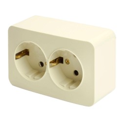 Розетка двойная 2P+PE Stekker София слоновая кость MST16-12-04 49497
