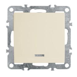 Выключатель 1-клавишный c индикатором (механизм), Stekker, PSW10-9101-02, 250В, 10А Эрна, слоновая кость 39320