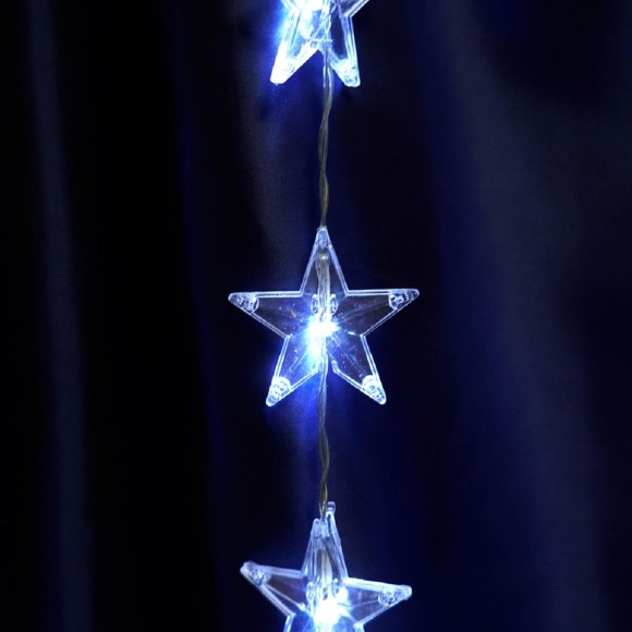 Светодиодная гирлянда Feron Занавес Звездочки 230V 5000K холодный белый 8 режимов CL25 48608 Светодиодная гирлянда Feron Занавес Звездочки 230V 5000K холодный белый 8 режимов CL25 48608