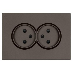 Розетка 2-местная с защитной шторкой, Stekker, б/з, 250В, 16А Эмили, RST10-5116-09, антрацит, soft touch 49929