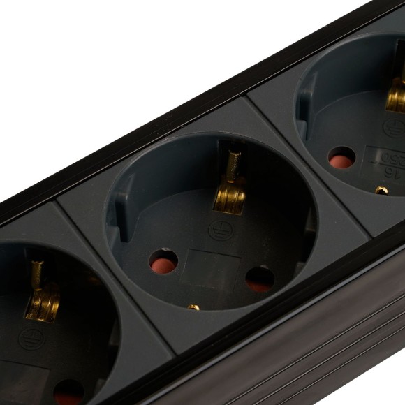 Сетевой фильтр 4-местный с/з Stekker 3x1мм2, 3 м, 250В, 16А Techno, HM22-41-03, черный 50157