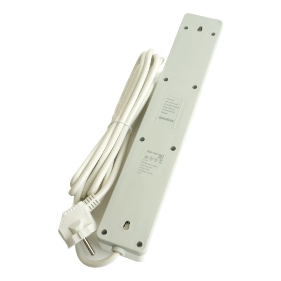 Сетевой фильтр 5-местный с/з STEKKER HM20-51-02 3x1мм2, 1,8 м, серия Optima, белый