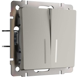 Выключатель двухклавишный с подсветкой Werkel W1220104 дымчатый a069457