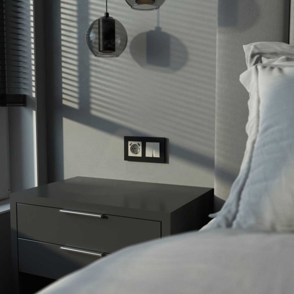 Выключатель двухклавишный с подсветкой Werkel W1220104 дымчатый a069457