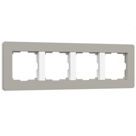 Рамка Werkel Split на 4 поста дымчатый/белый W0043067 4690389206108