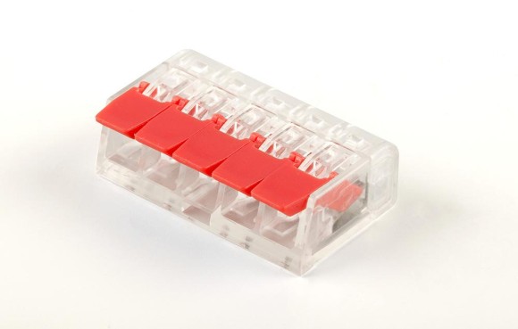 Универсальная компактная клемма 5-проводная STEKKER, LD221-415 (5 штук в упаковке)