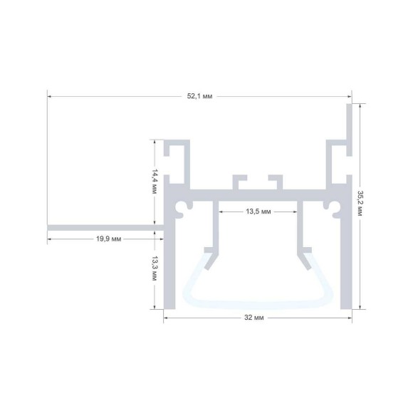 Профиль для натяжного потолка Apeyron 08-55 Профиль для натяжного потолка Apeyron 08-55