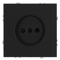 Розетка 1-местная с з/ш, б/з (механизм), СЗК, Stekker, 250В, 16А Эмили, RST16-5109-05ZK, черный уголь, soft touch 50250