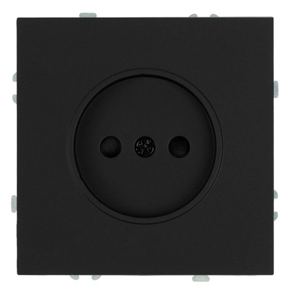 Розетка 1-местная с з/ш, б/з (механизм), СЗК, Stekker, 250В, 16А Эмили, RST16-5109-05ZK, черный уголь, soft touch 50250