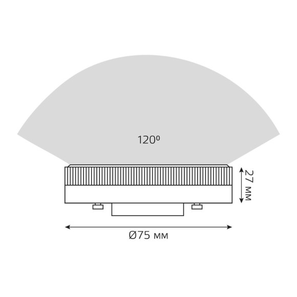 Лампа светодиодная Gauss GX53 6W 3000K матовая 108008106 Лампа светодиодная Gauss GX53 6W 3000K матовая 108008106