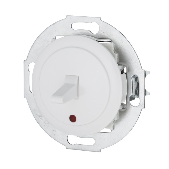 Переключатель LK Studio 1-рычажковый, на 2 направления, c индикатором (схема 6L) 16 A, 250 B (белый) Vintage 880904-1 Переключатель LK Studio 1-рычажковый, на 2 направления, c индикатором (схема 6L) 16 A, 250 B (белый) Vintage 880904-1