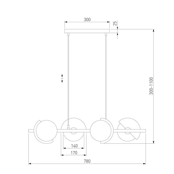 Подвесная люстра Eurosvet Moity 70149/4 черный/латунь Подвесная люстра Eurosvet Moity 70149/4 черный/латунь