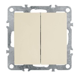 Выключатель 2-клавишный (механизм), Stekker, PSW10-9104-02, 250В, 10А Эрна, слоновая кость 39323