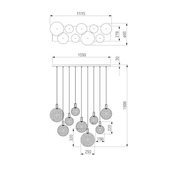 Подвесной светодиодный светильник Eurosvet Gemini 90353/9 хром