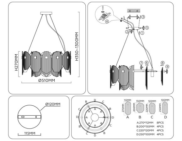 Подвесной светильник Ambrella light High light LH31251 Подвесной светильник Ambrella light High light LH31251