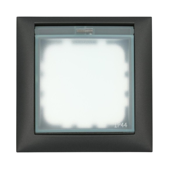 Рамка LK Studio универсальная защитная с крышкой для выключателей и розеток (черный бархат) 869108-1