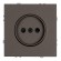 Розетка 1-местная с защитной шторкой (механизм), Stekker, б/з, 250В, 16А Эмили, RST16-5109-09, антрацит, soft touch 49928