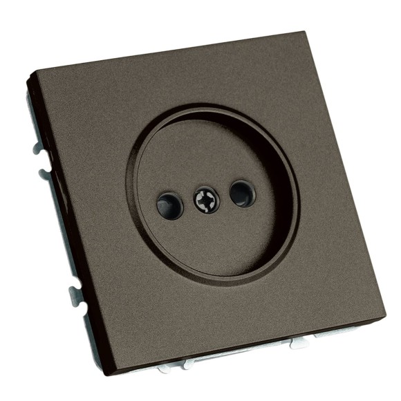 Розетка 1-местная с защитной шторкой (механизм), Stekker, б/з, 250В, 16А Эмили, RST16-5109-09, антрацит, soft touch 49928