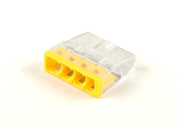 Клемма монтажная 4-проводная STEKKER  для 1-жильного проводника, LD2273-204 (5 штук в упаковке)