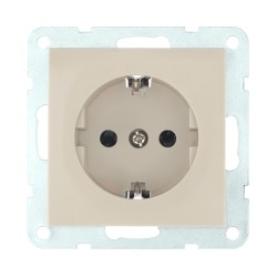 Розетка LK Studio с з/к, со шторками (бежевый) LK60 863201-1