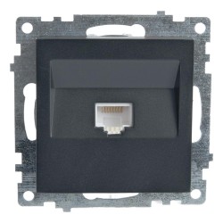 Розетка компьютерная RJ-45 Stekker Катрин графит GLS00-7107-06 49418 Розетка компьютерная RJ-45 Stekker Катрин графит GLS00-7107-06 49418