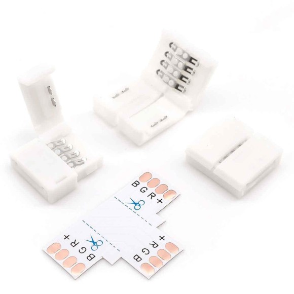 Коннектор T-образный для RGB светодиодной ленты 5050 Apeyron 12/24V 09-09 Коннектор T-образный для RGB светодиодной ленты 5050 Apeyron 12/24V 09-09