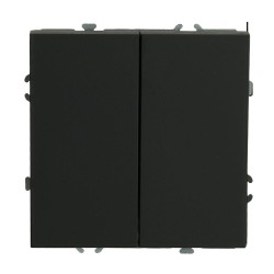 Переключатель перекрестный 2-клавишный (механизм), STEKKER, 250В, 10А, серия Эмили, RSW10-5111-01, черный уголь, soft touch 50167