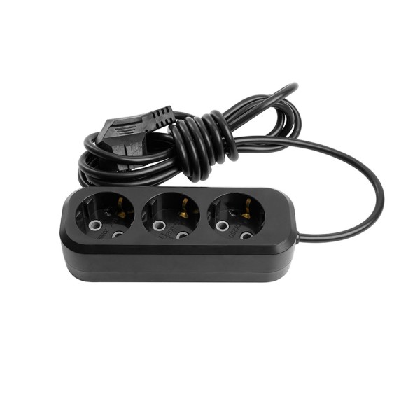 Удлинитель 3-местный с/з Stekker, HM01-30-05, 5м, 3x0,75 Home (У10-002), черный 50420