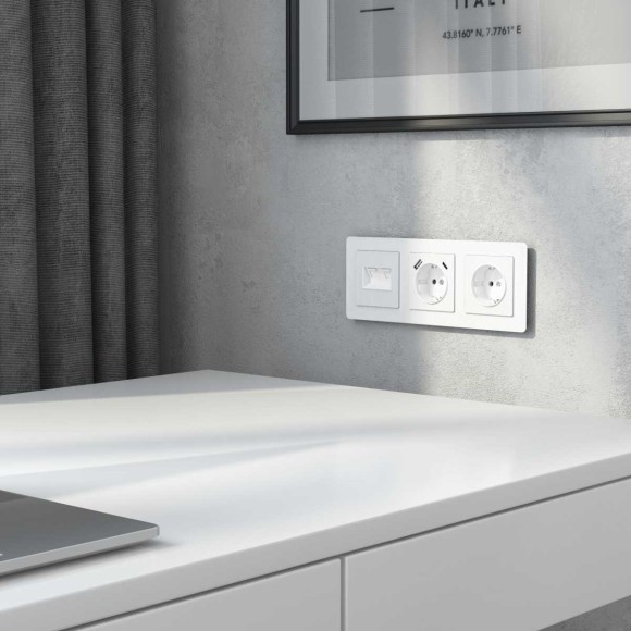 Накладка для двойной розетки Werkel Еthernet RJ-45 белый акрил W1191141 4690389197390