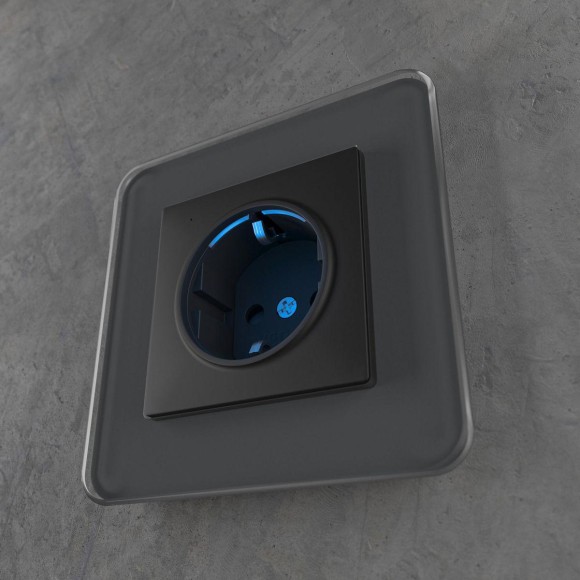 Розетка Werkel с/з с подсветкой черный W1171408 4690389171727