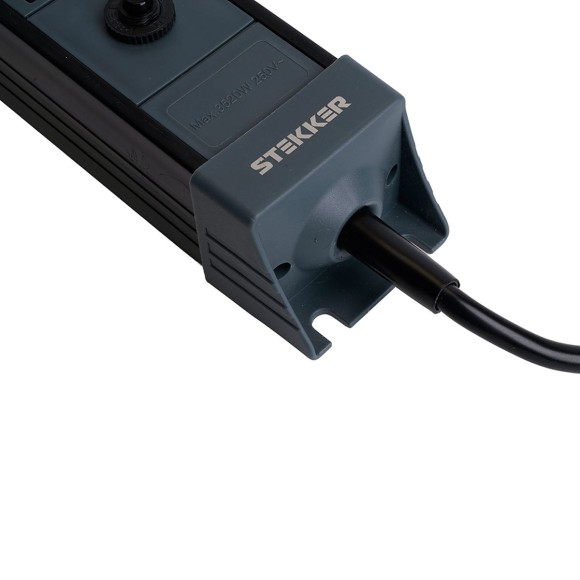 Сетевой фильтр 4-местный с/з Stekker 3x1мм2, 5 м, 250В, 16А Techno, HM22-41-05, черный 50158