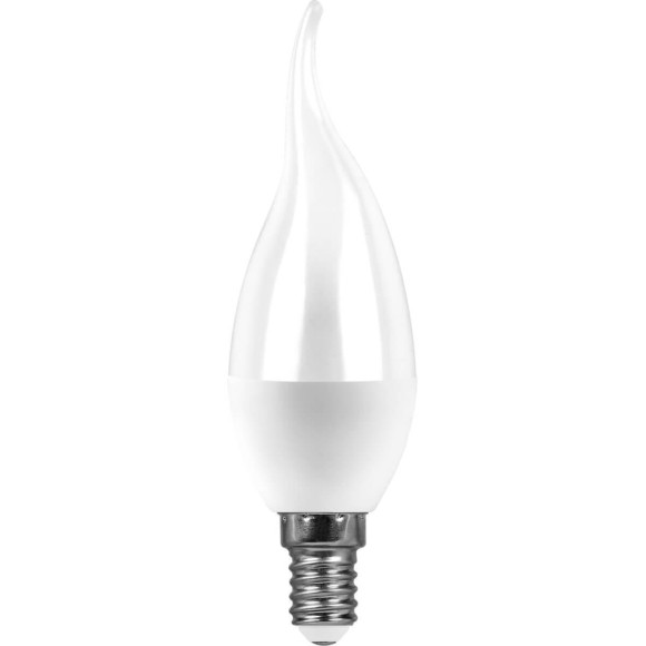 Лампа светодиодная Feron E14 7W 4000K Свеча на ветру Матовая LB-97 25761