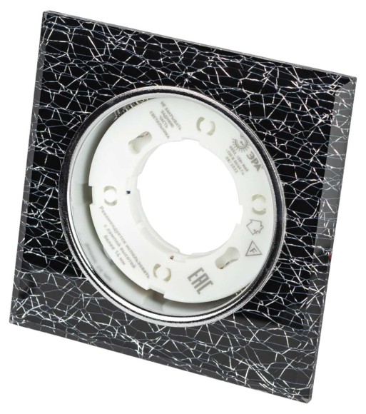 Светильник встраиваемый cо светодиодной подсветкой ЭРА DK LD50 WH/BK под лампу GX53 белый/черный Б0057469