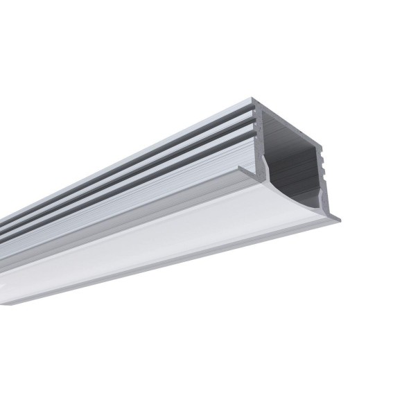 Профиль встраиваемый с рассеивателем серебро 2м. OGM GM-08-12 Профиль встраиваемый с рассеивателем серебро 2м. OGM GM-08-12