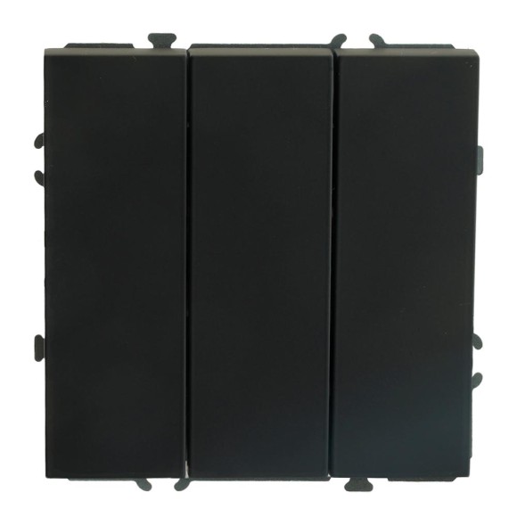 Выключатель трехклавишный Stekker Эмили черный уголь RSW10-5108-05 49844